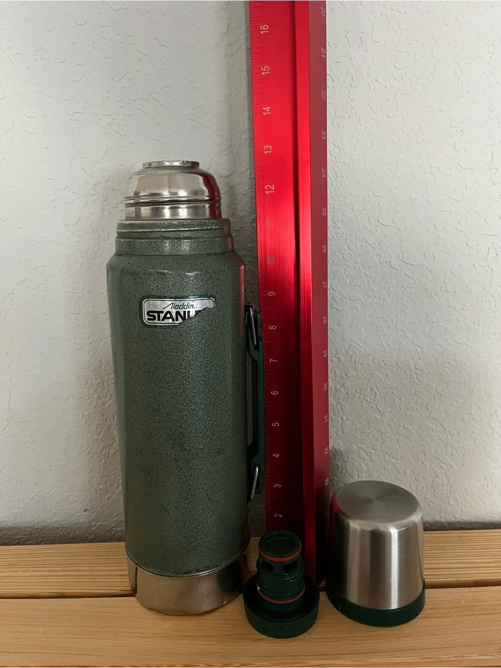 Aladdin Stanley Green Vacuum Flask Thermos Rare Vintage